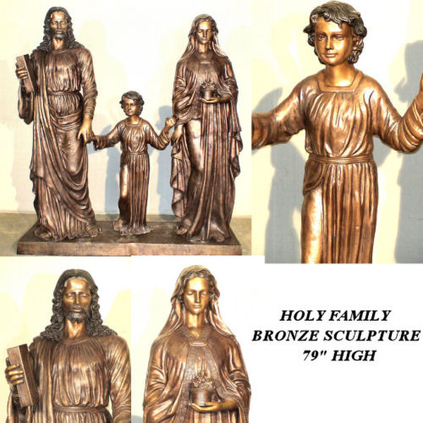 Holy Family Life Size Religious Church Bronze Sculpture